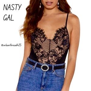 🖤🖤 NWT Nasty Gal Black & Nude Lace Bodysuit – Size XL – BRAND NEW WITH TAGS